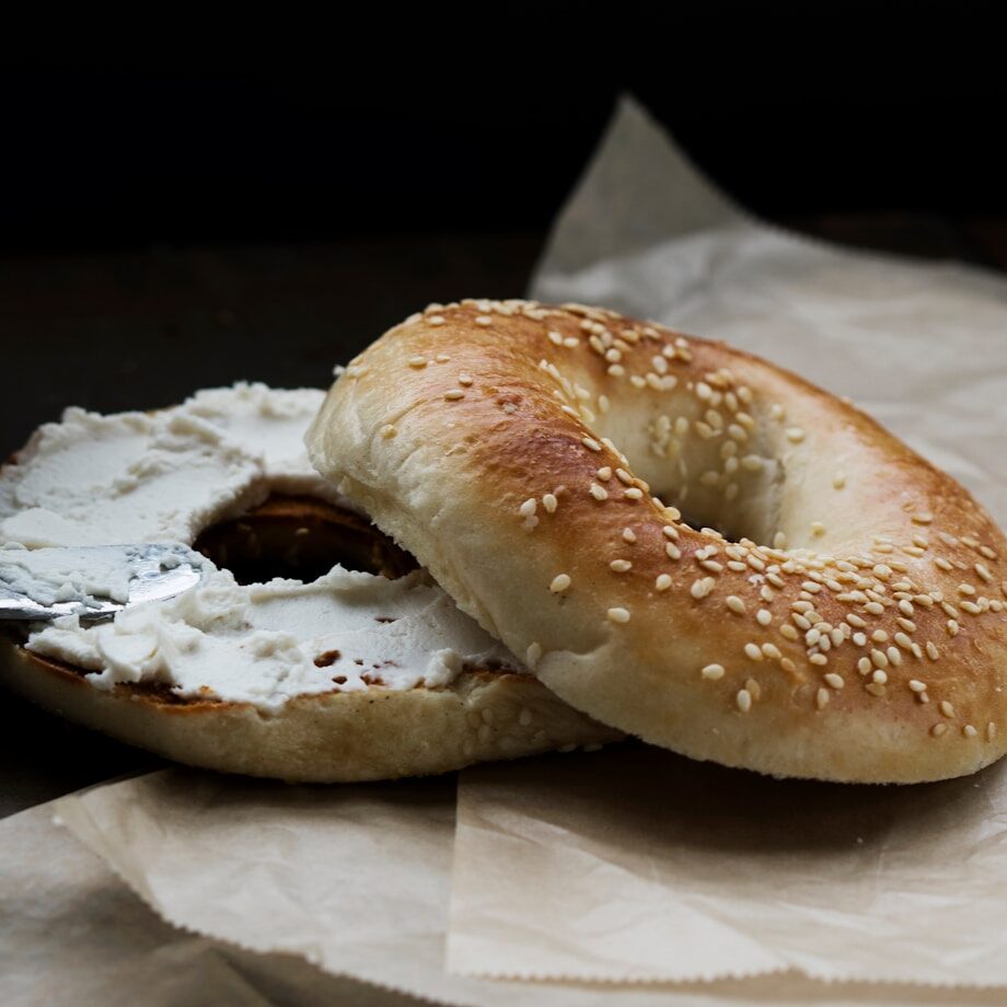 a bagel with a bite taken out of it